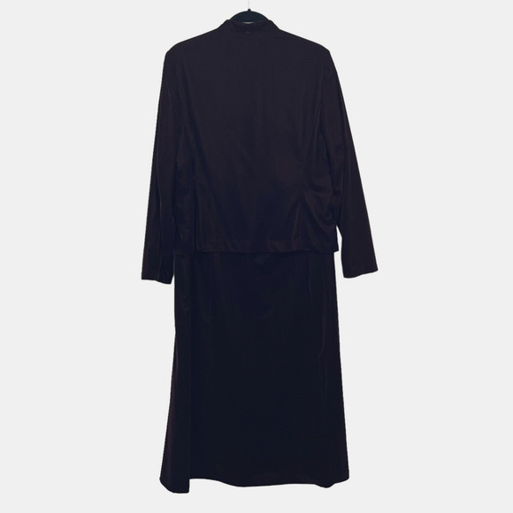 Talbots Womens Velour 2 Pcs Blazer and Long Skirt Button Up Burgundy Sz 12 - Picture 4 of 12